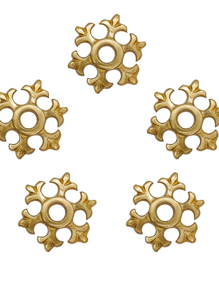 Belt Fitting 2 - Fleur de Lis Cluster Brass Belt Decoration (Packet of 5)