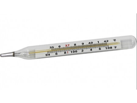 BEMED FLAT MERCURY THERMOMETER 