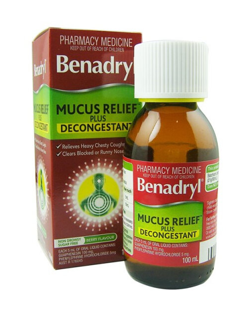Benadryl PE Mucus Relief Plus Decongestant 100ml