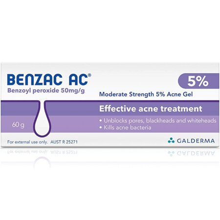 Benzac AC Moderate Strength 5% Acne Gel 60G