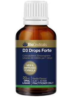 BioCeuticals D3 Drops Forte 1000IU Per Drop 20ml Oral Liquid
