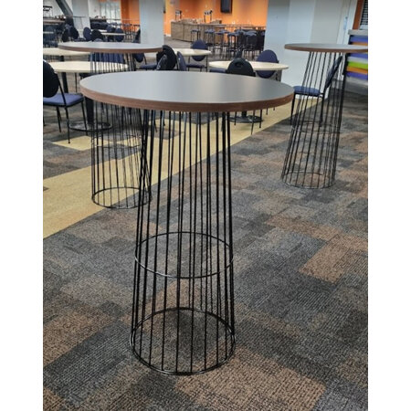 Bird Cage  Bar Leaner Gloss Black 70cm Round