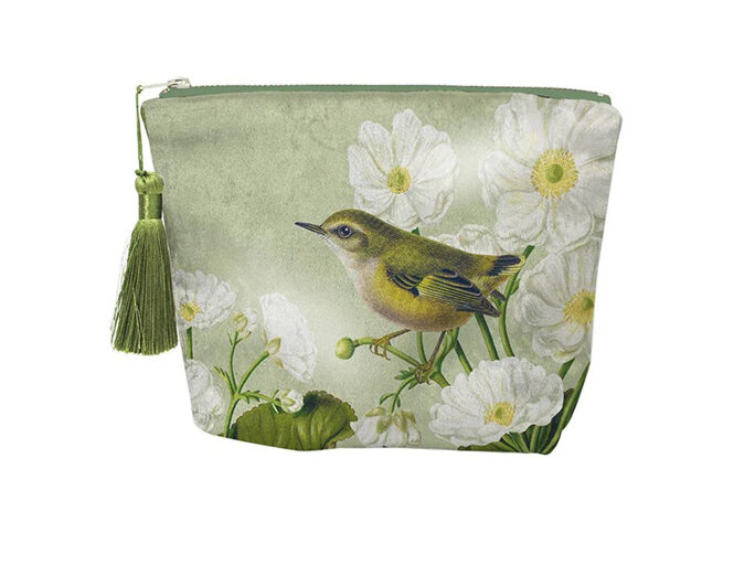 Birds & Botanicals Rifleman Velvet Cosmetic Bag