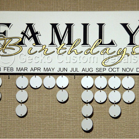 Birthday Board - Family Birthdays Text