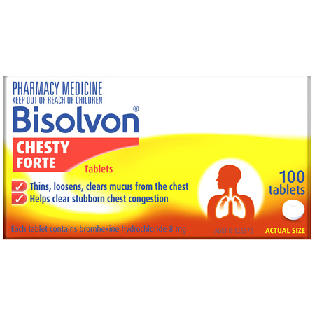 Bisolvon Chesty Forte Tablets 100 Pack