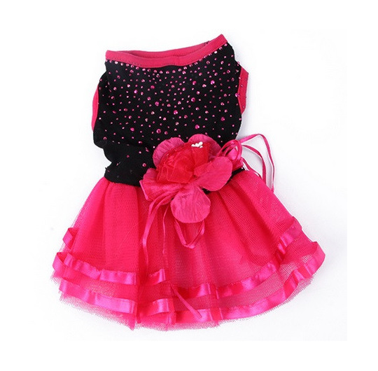 Black and hot pink bubble dress with bling