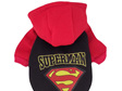 black and red superman dog costume hoodie
