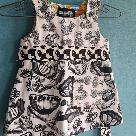 Black and White All Over Pinafore Dress - Size 2
