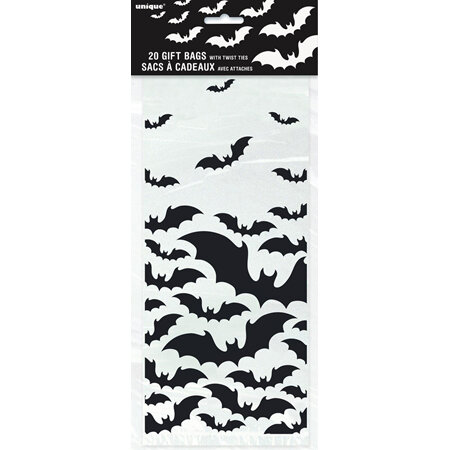 Black bats cellophane bags - 20 pack