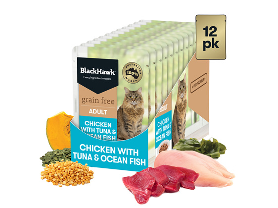 Black Hawk Cat Adult Chicken With Tuna Ocean Fish 85g