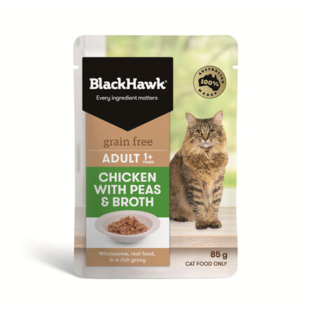 Black Hawk Cat Chicken/Peas/Broth 85g