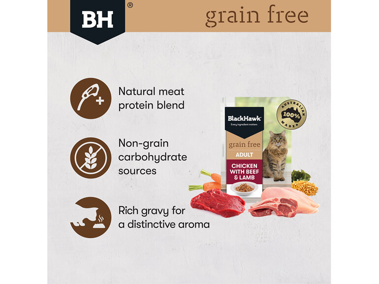 Black Hawk Cat Grain Free Chicken with Beef & Lamb 85g