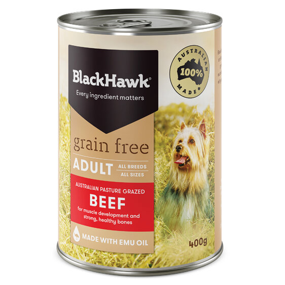 Black Hawk Dog Grain Free Beef 400gm