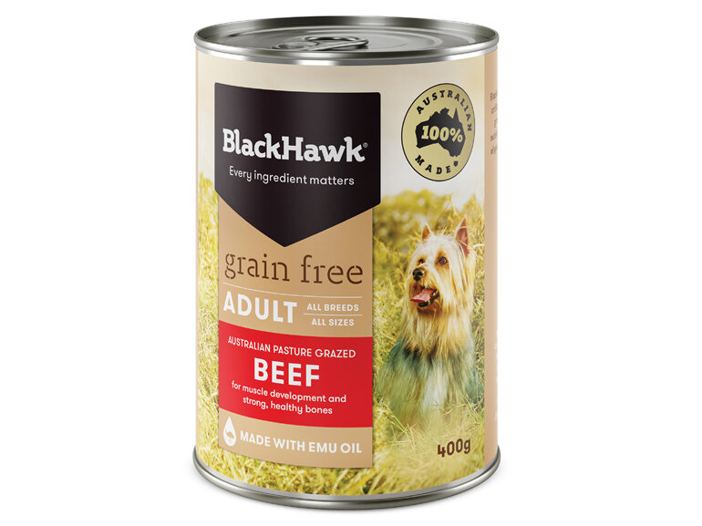 Black Hawk Dog Grain Free Beef 400gm