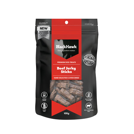 Black Hawk Dog Treats - Beef Jerky Sticks 100g