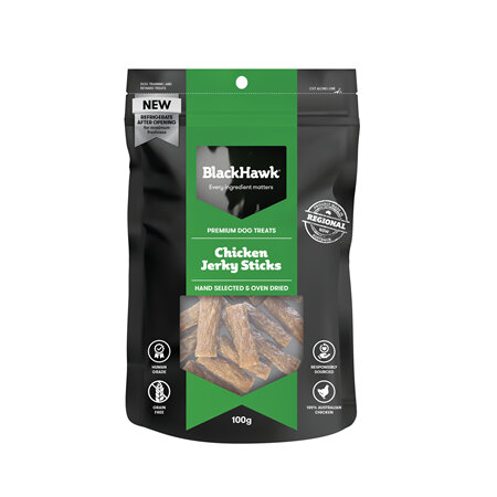 Black Hawk Dog Treats - Chicken Jerky Sticks 100g