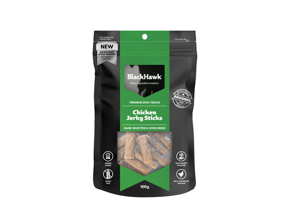 Black Hawk Dog Treats - Chicken Jerky Sticks 100g