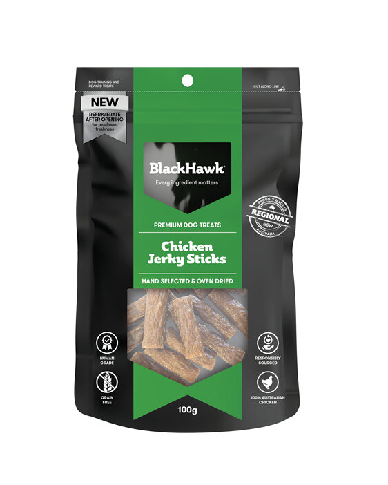 Black Hawk Dog Treats - Chicken Jerky Sticks 100g