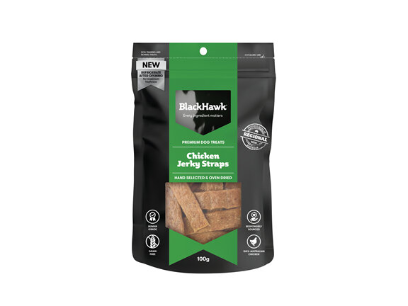 Black Hawk Dog Treats - Chicken Jerky Straps 100g