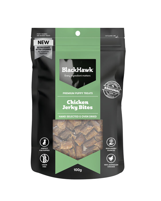 Black Hawk Dog Treats - Puppy Chicken Jerky Bites 100g