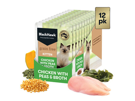 Black Hawk Grain Free Chicken with Peas & Broth 85g