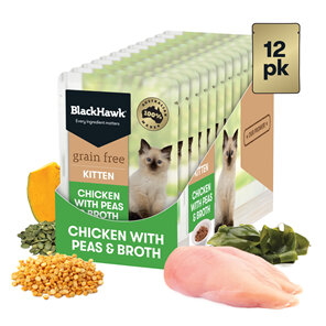 Black Hawk Grain Free Chicken with Peas & Broth 85g