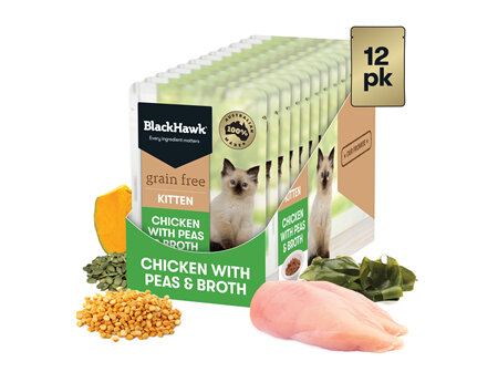 Black Hawk Grain Free Chicken with Peas & Broth 85g