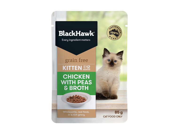 Black Hawk Grain Free Chicken with Peas & Broth 85g