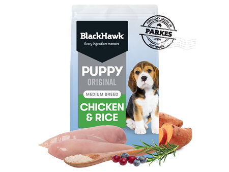 Black Hawk Puppy Food for Medium Breeds - Original Chicken and Rice 3kg