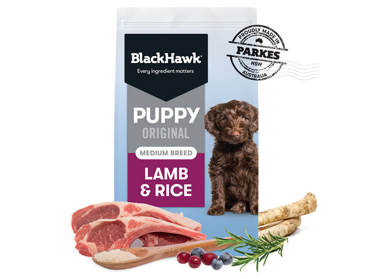 Black Hawk Puppy Food for Medium Breeds - Original Lamb and Rice 20kg