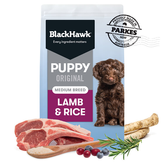Black Hawk Puppy Food for Medium Breeds - Original Lamb and Rice 20kg