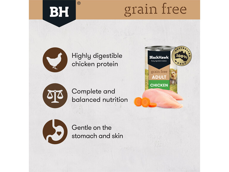 Black Hawk Wet Grain Free Chicken 400gm