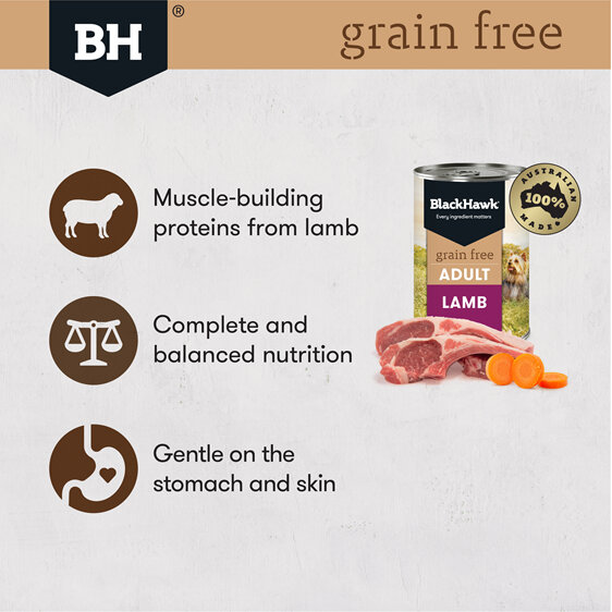 Black Hawk Wet Grain Free Lamb 400gm