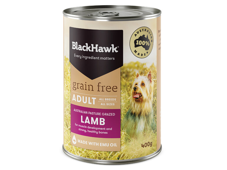 Black Hawk Wet Grain Free Lamb 400gm