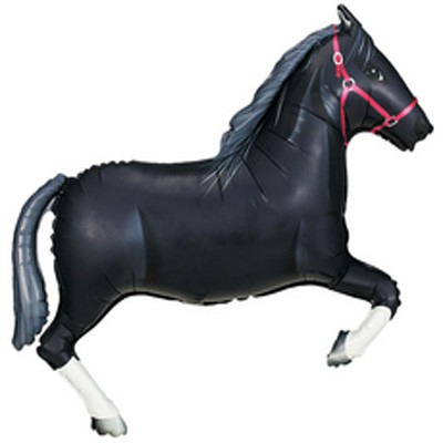 Black horse foil balloon