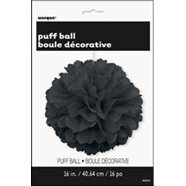 Black Puff Ball Decor - 40cm