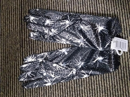 Black & Silver Spiderweb Gloves