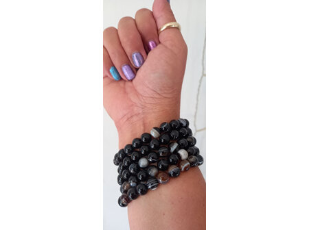 Black Striped Agate - Bracelet