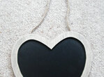 Blackboard - Hanging Heart Shaped Wooden Frame