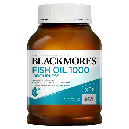 Blackmores Fish Oil 1000 Odourless, 400 Capsules (28931)