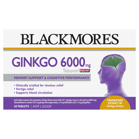 Blackmores Ginkgo 6000mg Tebonin, 30 Tablets (29146)
