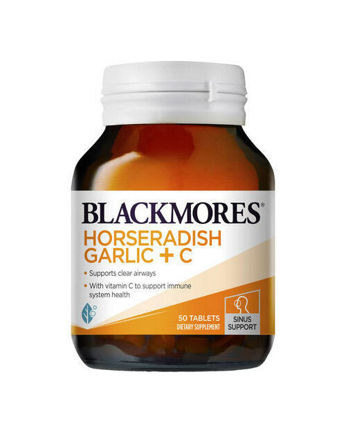 Blackmores Horseradish Garlic + C 50 tablets sinus immunity support vitamin