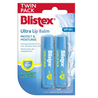 BLISTEX ULTRA LIP BALM 2 FOR 1 TWIN PK SPF 50+