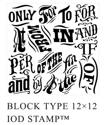 Block Type IOD Decor Stamp