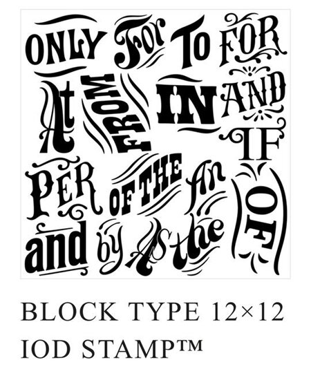Block Type IOD Decor Stamp