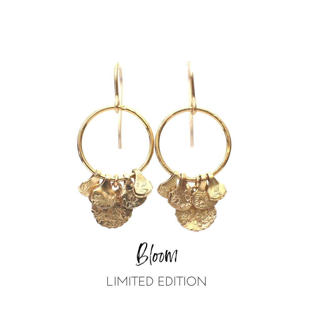 bloom collection gold silver botanical boho floral earrings necklace lilygriffin