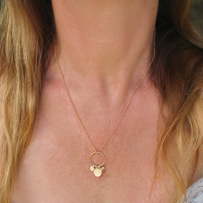 bloom gold necklace boho handmade botanical floral lilygriffin nz jewellery