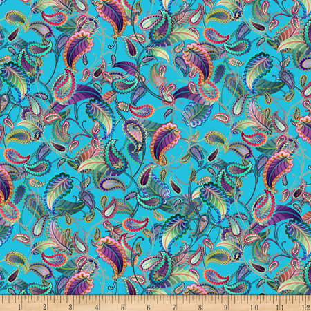 Blooming Paisley Paisley Allover Sky Multi 5600-17