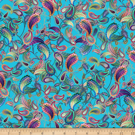 Blooming Paisley Paisley Allover Sky Multi 5600-17