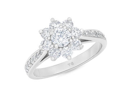 Blossom: Brilliant Cut Diamond Halo Ring